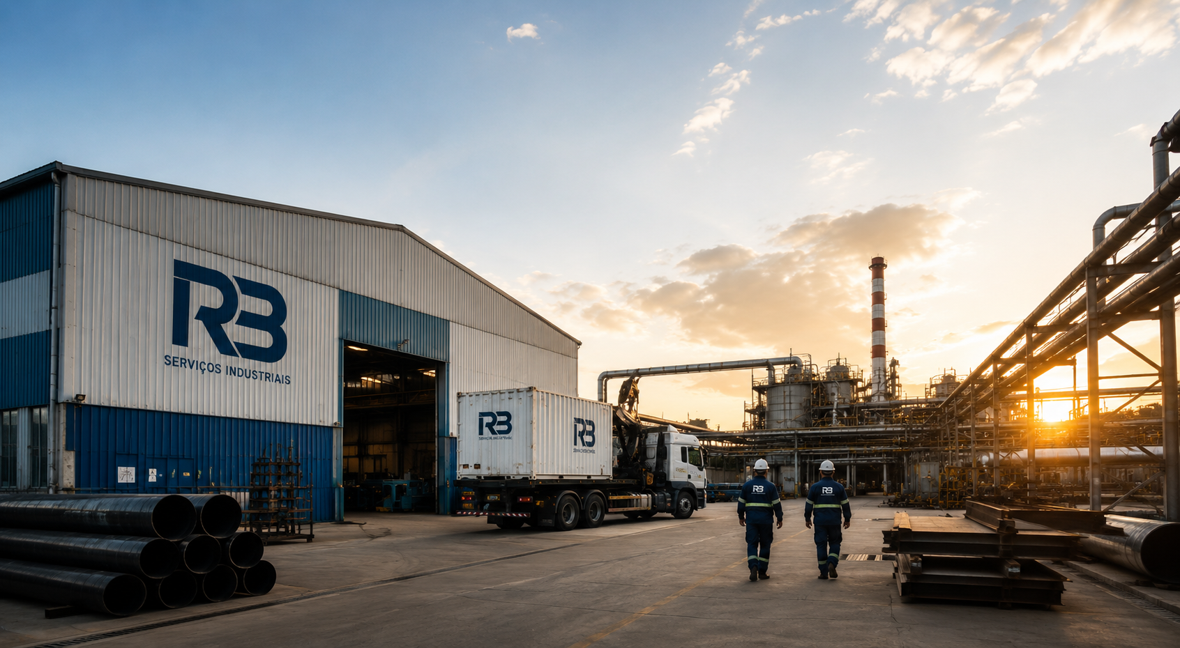 Equipe de manutenção industrial